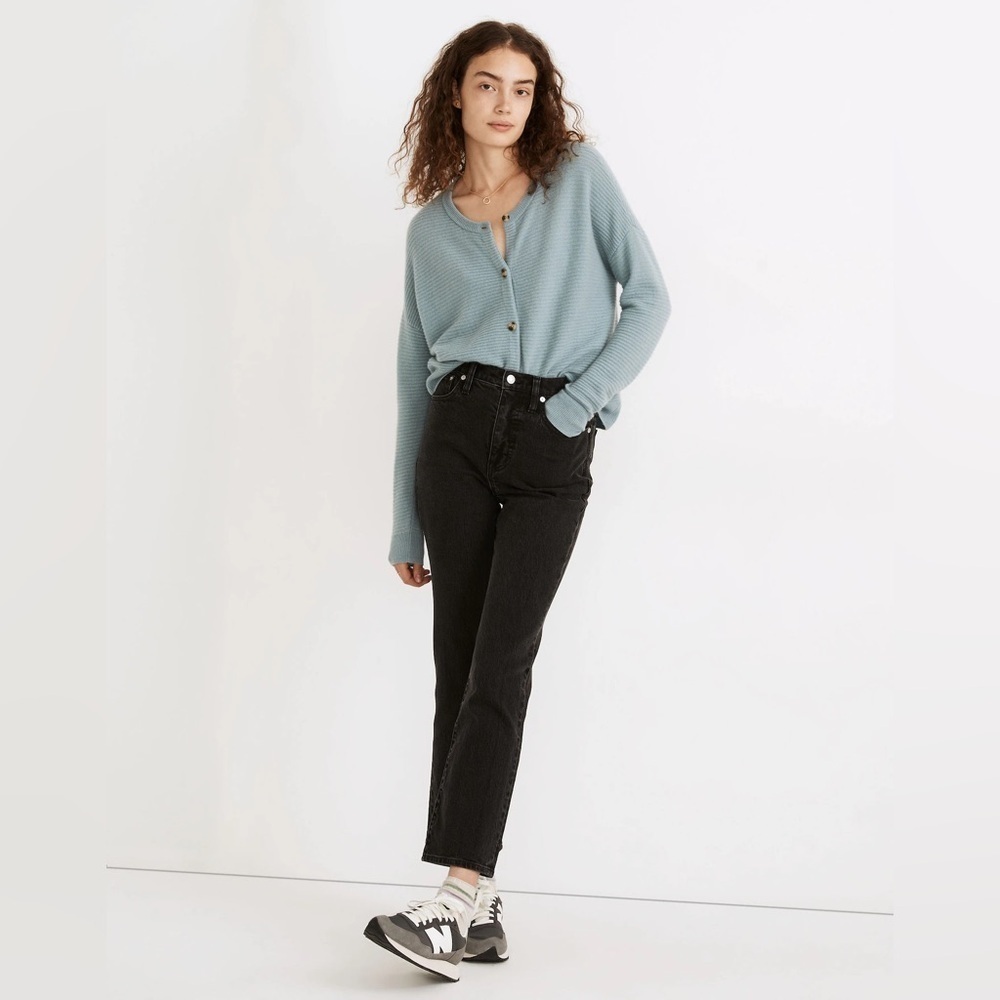 MADEWELL Jeans Petite Slim Demi-Boot Lunar Black flare Denim High Rise Boot cut